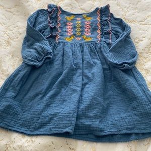 Toddles blue embroidered dress